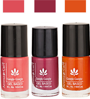 Aroma Care Googly Gel Nail Polish 46201625 Multicolor,(Pack of 3)