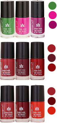 

Aroma Care Gel Based Nail Paint Set Of 9 Pcs Multicolor Set 110
