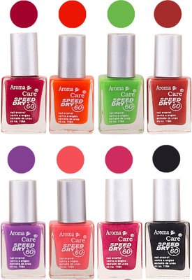 

Aroma Care Orange Matte Nail Polish Combo 01072016192 Maroon, Orange, Golden, Maroon, Green, Magenta, Light Orange, Red, Peach, Purple, Pink, Blue, Yellow, Black, Base Coat, Nude(Pack of 8)