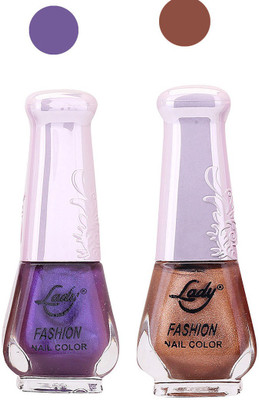 

Lady Fashion Nail Polish 0910201611 Purple,Brown,(Pack of 2)