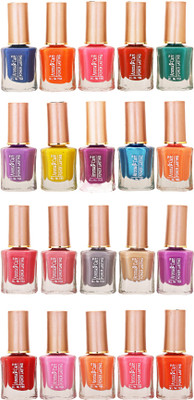 

Aroma Care Wholesale Rate Nail Polish Set of 20 Pcs (Multicolor) 11 Blue, Orange, Pink, Red, Green, Purple, Yellow, Magenta, Sky Blue, Light Orange:Light Pink, Maroon