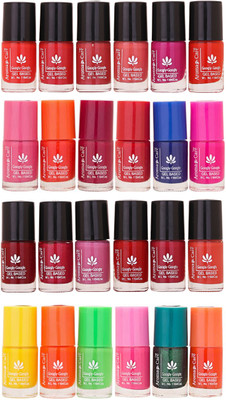 

Aroma Care MAB Multicolor 2 in 1 Color Cap Nail Polish Sets in Wholesale Rate ( Set No. 126) Peach, Orange, Mauve, Pink, Peach, Pink, Yellow, Blue, Magenta, Yellow, Orange, Neon Green(Pack of 24)