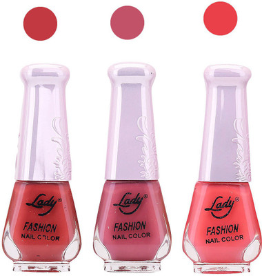 

Lady Fashion Nail Polish 2809201618 Red,Pink,Light Pink,(Pack of 3)