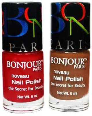 

Bonjour Paris Round Nail Polish 26 Multicolor(Pack of 2)