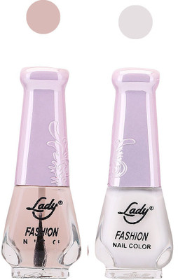 

Lady Fashion Nail Polish Combo 210820197 Transparent,White,(Pack of 2)