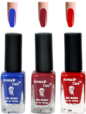 

Aroma Care Blue+Red Silver Matte Nail Polish Combo 6-9-560 Multicolor,(Pack of 12)
