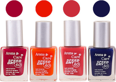 

Aroma Care Maroon Nail Polish Combo 25062016105 Maroon, Orange, Red, Blue(Pack of 4)