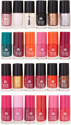 

Aroma Care MAB Multicolor 2 in 1 Color Cap Nail Polish Sets in Wholesale Rate ( Set No. 29) Green, Brown, Orange, Peach, Orange, Mauve, Pink, Peach, Pink, Red, Nude, Peach(Pack of 24)