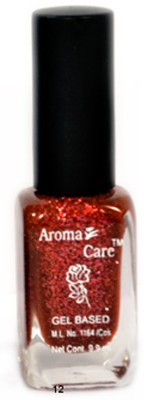 

Aroma Care Flat Brush Premium Glitter Quality Nail Polish 009 Red,(Pack of 12)