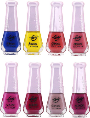 

Lady Fashion Trendy Nail Polish 21180 Multicolor,(Pack of 8)