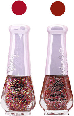 

Lady Fashion Glitter Nail Polish 2909201620 Pink,Brown,(Pack of 2)