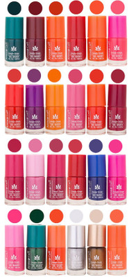 

Aroma Care Red Nail Polish Combo 1706201622 Green, Brown, Orange, Red, Peach, Mauve, Pink, Blue, Magenta, Light Pink, Silver, Golden(Pack of 24)