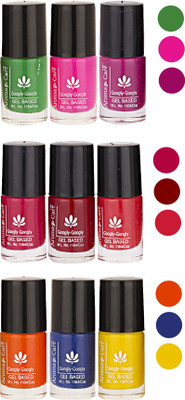 

Aroma Care Pack Of 9 Gel Based Nail Paint (49) Green, Pink, Neon Magenta, Nude, Brown, Nude Orange, Orange, Blue, Yellow(Pack of 9)