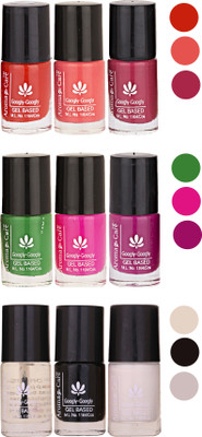 

Aroma Care Gel Based Nail Paint Set Of 9 Pcs Multicolor Set 12(Pack of 9)
