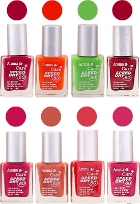 

Aroma Care Orange Matte Nail Polish Combo 01072016159 Maroon, Orange, Golden, Maroon, Green, Magenta, Light Orange, Red, Peach, Purple, Pink, Blue, Yellow, Black, Base Coat, Nude(Pack of 8)