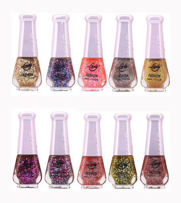 

Lady Fashion Wholesale Price Trendy Nail Polish 0303201724 Multicolor,(Pack of 10)