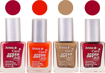 

Aroma Care Maroon Nail Polish Combo 2506201604 Maroon, Orange, Golden, Maroon(Pack of 4)