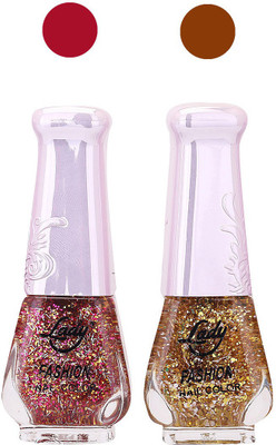 

Lady Fashion Glitter Nail Polish 2909201615 Pink,Golden,(Pack of 2)