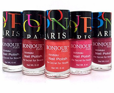 

Bonjour Paris Mix Color Nail Polish 11 Multicolor,(Pack of 5)