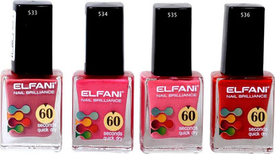 

Elfani Red Pink Nail Polish Combo Multicolor(Pack of 4)