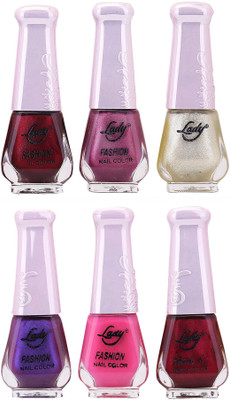 

Lady Fashion Nail Polish 2512201616 Multicolor,(Pack of 6)