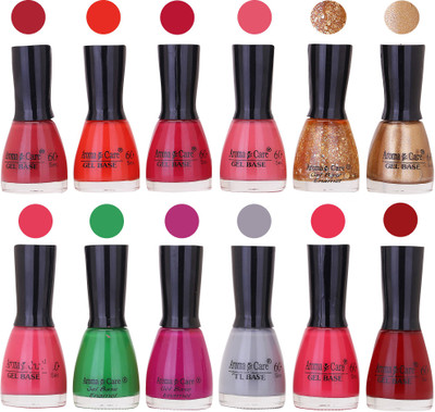 

Aroma Care Wholesale Rate Nail Polish Combo Set of 12 Pcs ( Multicolor) 45 Coffee, Redish Orange, Maganta, Peach, Golden Jerry, Golden Glaiter, Pink, Green, Purple, Gray, Maganta, Reddish Maroon(Pack of 12)