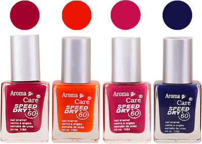 

Aroma Care Maroon Nail Polish Combo 2506201678 Maroon, Orange, Pink, Blue(Pack of 4)