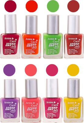 

Aroma Care Orange Matte Nail Polish Combo 01072016191 Maroon, Orange, Golden, Maroon, Green, Magenta, Light Orange, Red, Peach, Purple, Pink, Blue, Yellow, Black, Base Coat, Nude(Pack of 8)