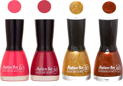 

Fashion Bar New Multicolor Nail Polish Combo 127 Multicolor,(Pack of 4)