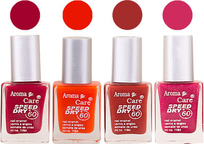 

Aroma Care Maroon Nail Polish Combo 25062016111 Maroon, Orange, Red, Pink(Pack of 4)