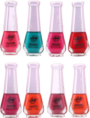

Lady Fashion Trendy Nail Polish 21161 Multicolor,(Pack of 8)