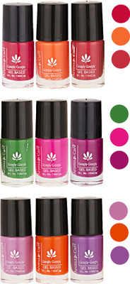 

Aroma Care Pack Of 9 Gel Based Nail Paint (39) Nude Magenta, Nude Ornge, Nude, Green, Pink, Neon Magenta, Light Pink, Orange, Purple(Pack of 9)