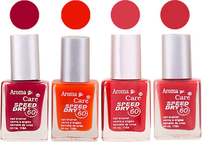 

Aroma Care Maroon Nail Polish Combo 2506201692 Maroon, Orange, Red(Pack of 4)