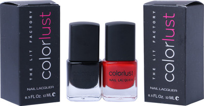 

Colorlust Nailpaint Rouge Red and Black Rouge Red, Black(Pack of 4)