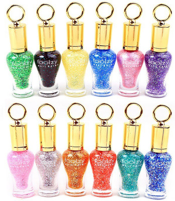 

Foolzy Pack of 12 Sparkling Nail Polish Glitter(Pack of 12)