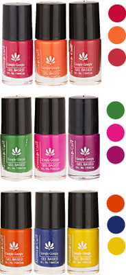 

Aroma Care Pack Of 9 Gel Based Nail Paint (40) Nude Magenta, Nude Ornge, Nude, Green, Pink, Neon Magenta, Orange, Blue, Yellow