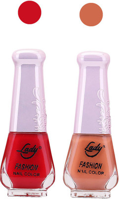 

Lady Fashion Nail Polish Combo 210820180 Red,Nude,(Pack of 2)