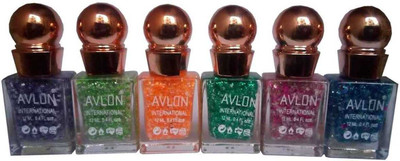 

Avlon Glitter Nail Polish A.G.N.P-E6 6 Multicolor(Pack of 6)