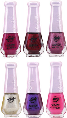 

Lady Fashion Nail Polish 2512201615 Multicolor,(Pack of 6)