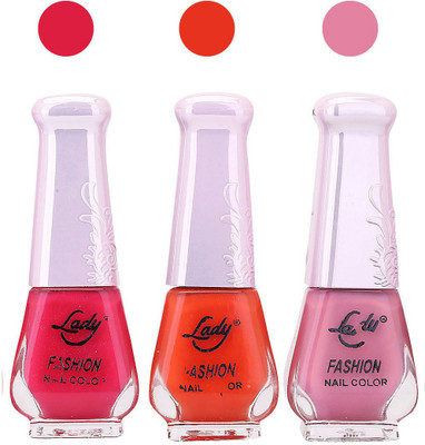 

Lady Fashion Nail Polish 0410201604 Pink,Orange,Light Pink,(Pack of 3)