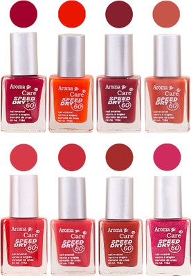 

Aroma Care Orange Matte Nail Polish Combo 01072016119 Maroon, Orange, Golden, Maroon, Green, Magenta, Light Orange, Red, Peach, Purple, Pink, Blue, Yellow, Black, Base Coat, Nude(Pack of 8)