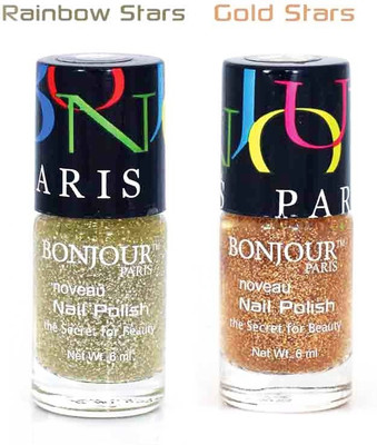 

Bonjour Paris GLITER Nail Polish Combo 208 Multicolor,(Pack of 2)
