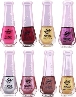 

Lady Fashion Trendy Nail Polish 21115 Multicolor,(Pack of 8)
