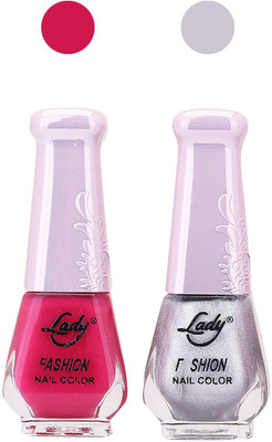 

Lady Fashion Nail Polish Combo 210820187 Pink,Silver,(Pack of 2)