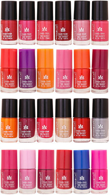 

Aroma Care MAB Multicolor 2 in 1 Color Cap Nail Polish Sets in Wholesale Rate ( Set No. 104) Red, Peach, Mauve, Pink, Blue, Magenta(Pack of 24)