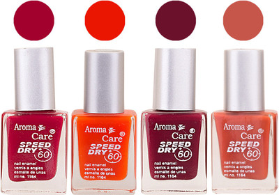 

Aroma Care Maroon Nail Polish Combo 2506201648 Maroon, Orange, Red, Orange(Pack of 4)