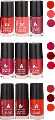 

Aroma Care Gel Based Nail Paint Set Of 9 Pcs Multicolor Set 15(Pack of 9)