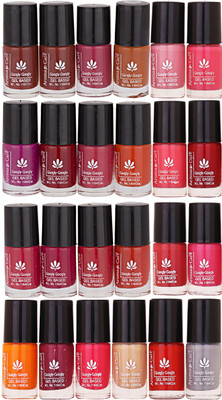 

Aroma Care Nail Polish Set of 24 Pcs ( Multicolor Set No. 9) Meroon, Mauve, Pink, Orange, Brown, Magenta, Peach, Nude, Wine, Skin, Red, Gray(Pack of 24)