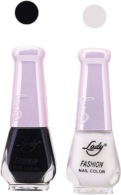 

Lady Fashion Nail Polish Combo 210820204 Black,White,(Pack of 2)