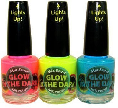

Mia Secret Glow In The Dark Neon Set Neon Blue Neon Hot Pink Neon Yellow Bottles Glow